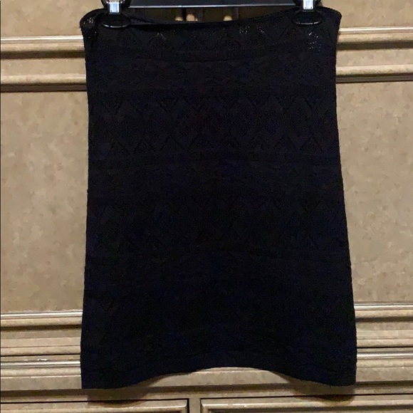 UNITED COLORS OF BENETTON BLACK CROCHETED SKIRT - Picture 4 of 10